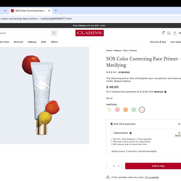 Clarins SOS Color Correcting Face Primer - Matifying - Picture 4 of 4